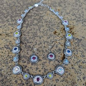 Lia Sophia Aurora Borealis RhinestoneNecklace & Earrings SET
